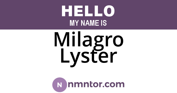 Milagro Lyster