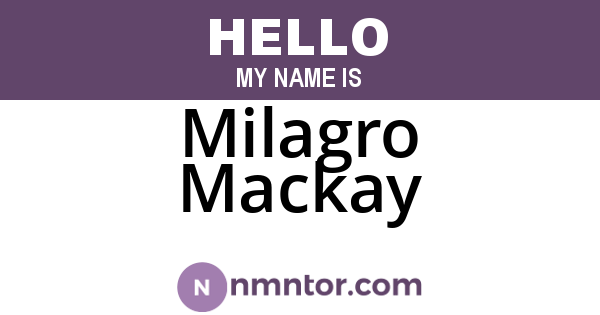 Milagro Mackay