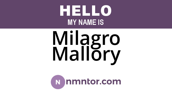 Milagro Mallory