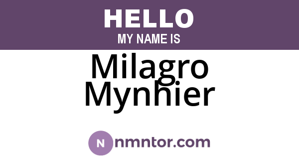 Milagro Mynhier
