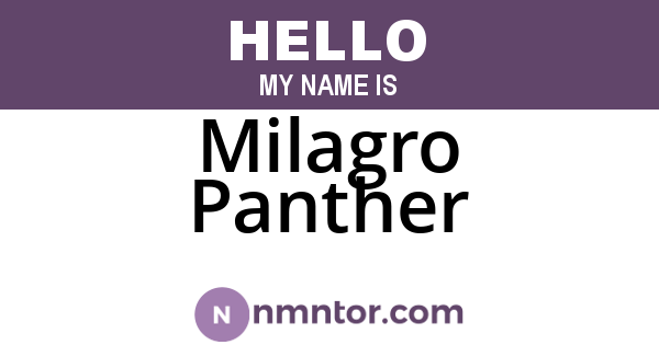 Milagro Panther