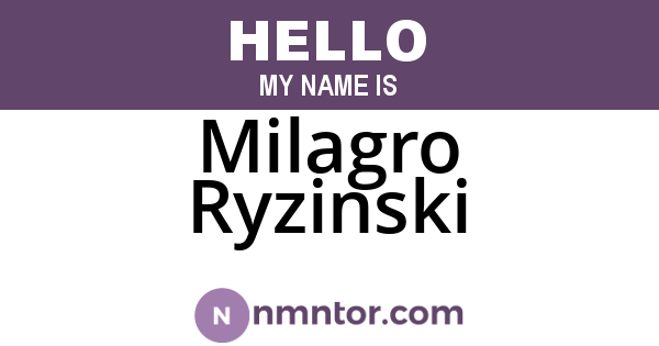 Milagro Ryzinski