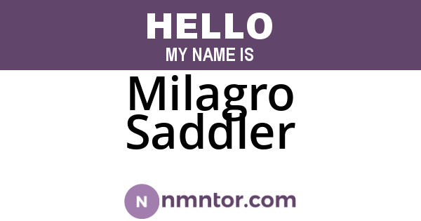 Milagro Saddler