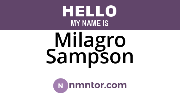 Milagro Sampson