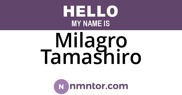 Milagro Tamashiro