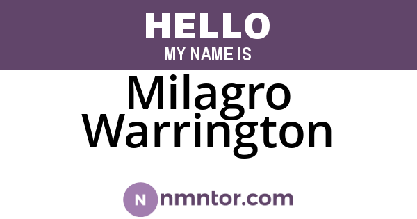 Milagro Warrington