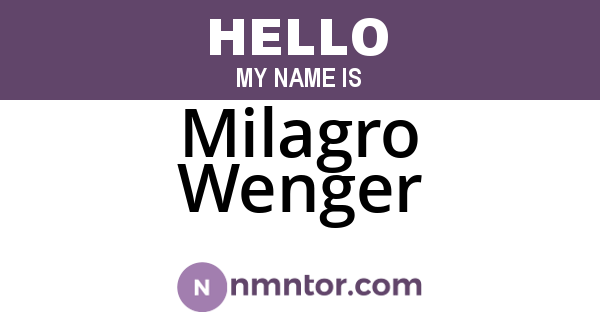 Milagro Wenger