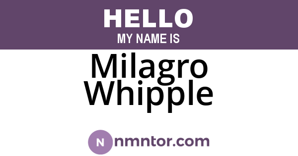 Milagro Whipple