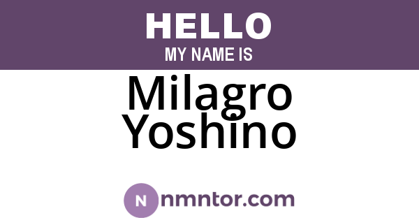 Milagro Yoshino