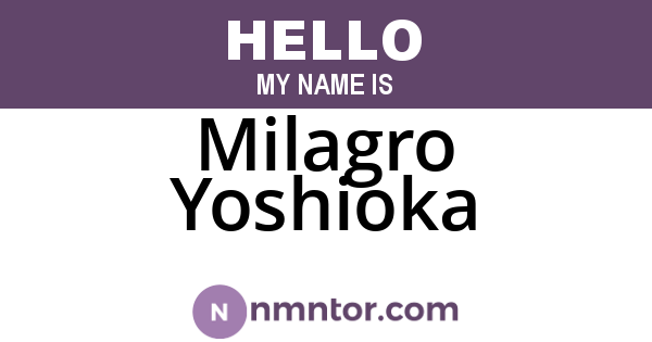 Milagro Yoshioka
