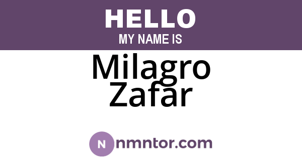 Milagro Zafar