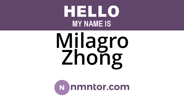 Milagro Zhong