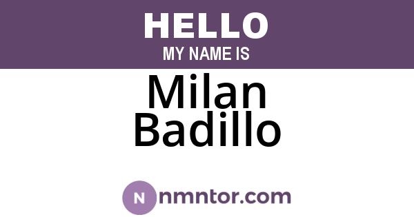 Milan Badillo