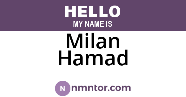 Milan Hamad