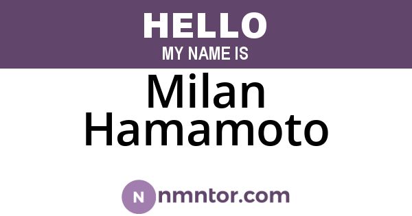 Milan Hamamoto