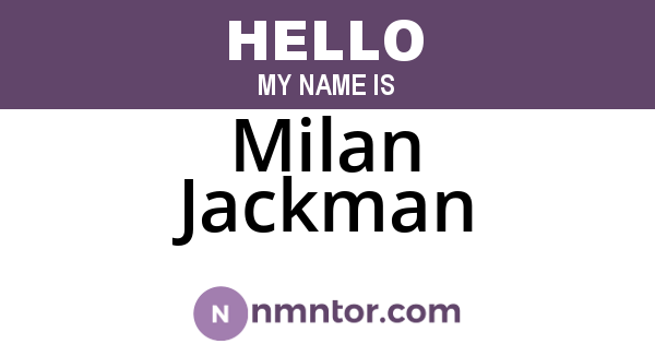 Milan Jackman