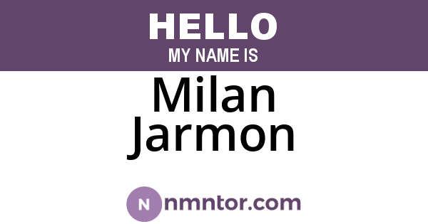 Milan Jarmon