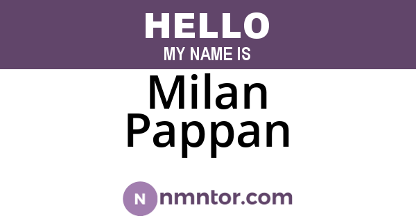 Milan Pappan