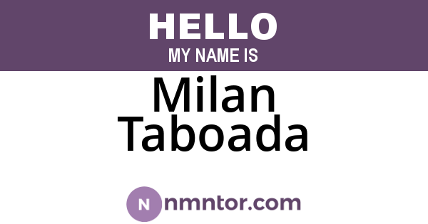 Milan Taboada
