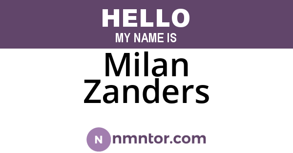 Milan Zanders