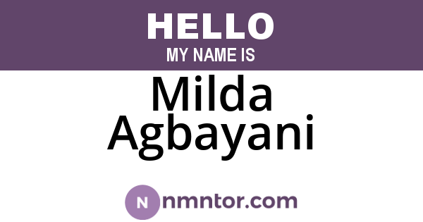 Milda Agbayani