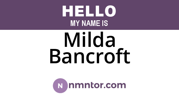 Milda Bancroft