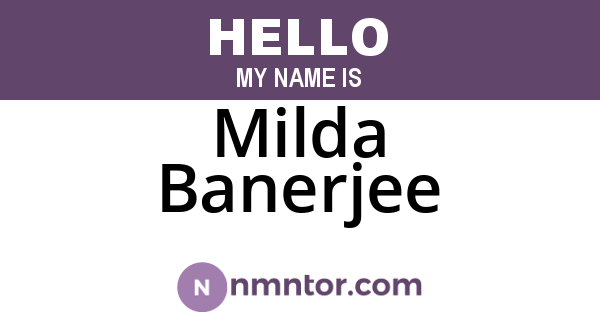 Milda Banerjee