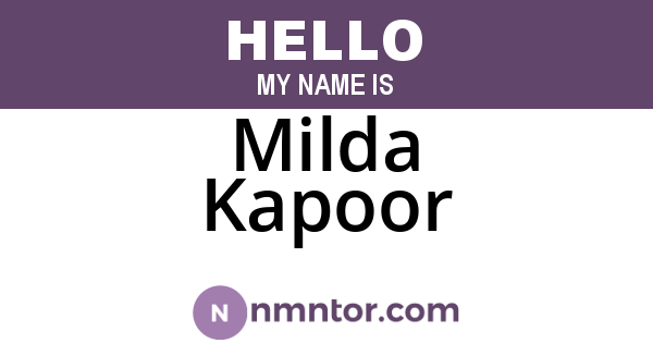 Milda Kapoor