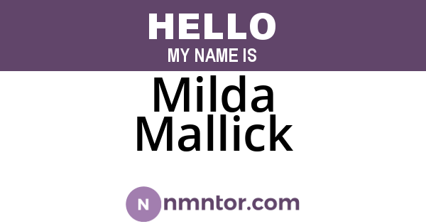 Milda Mallick