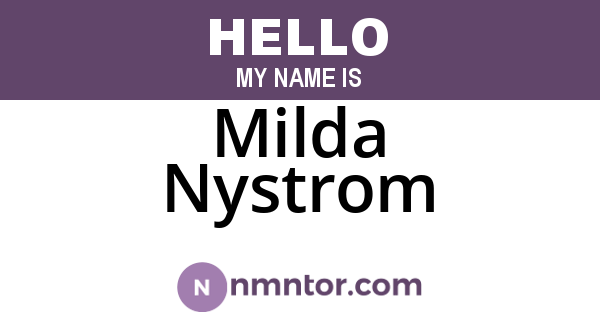 Milda Nystrom