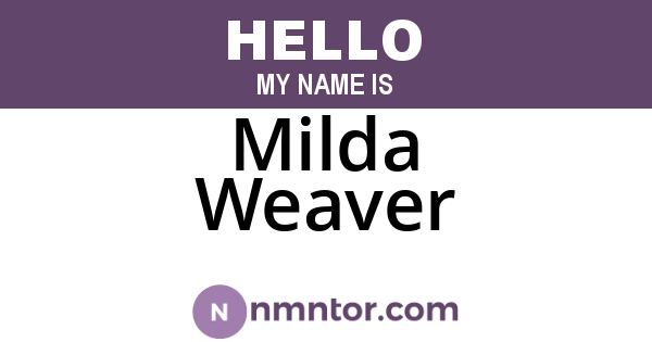 Milda Weaver