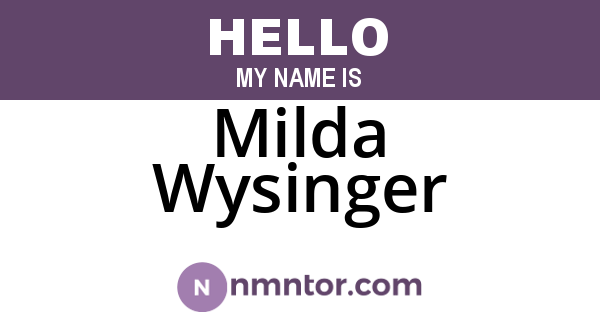 Milda Wysinger
