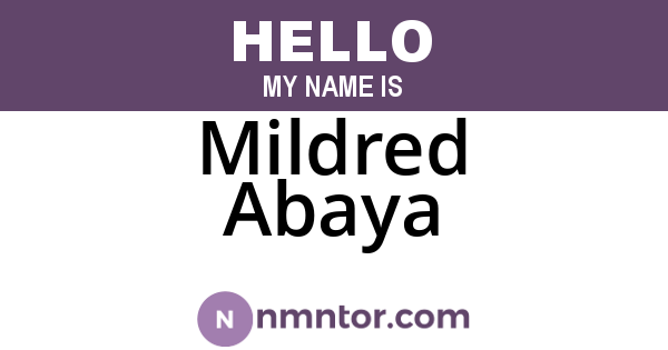 Mildred Abaya