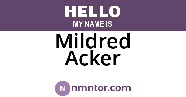 Mildred Acker