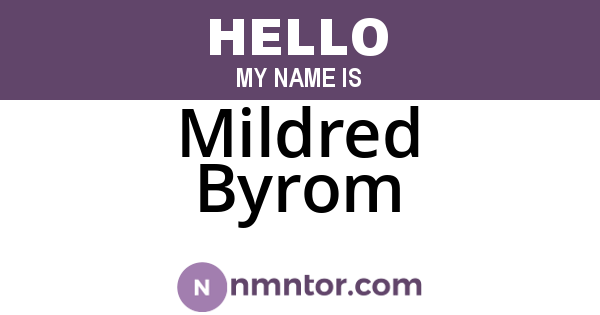 Mildred Byrom