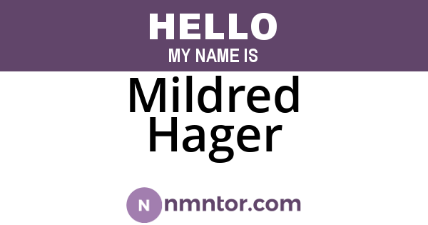 Mildred Hager