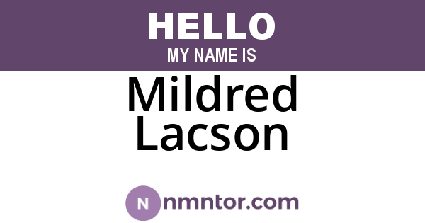 Mildred Lacson