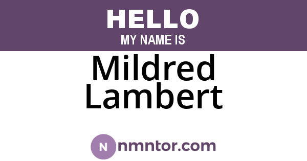 Mildred Lambert