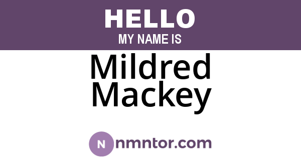 Mildred Mackey