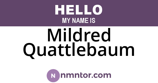 Mildred Quattlebaum