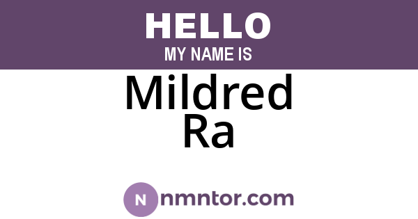 Mildred Ra