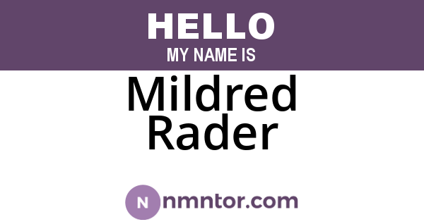 Mildred Rader