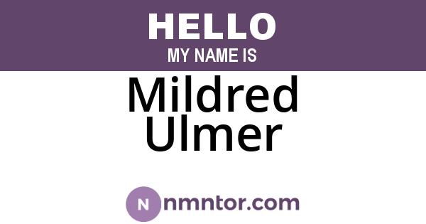 Mildred Ulmer