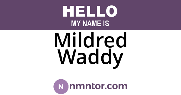 Mildred Waddy