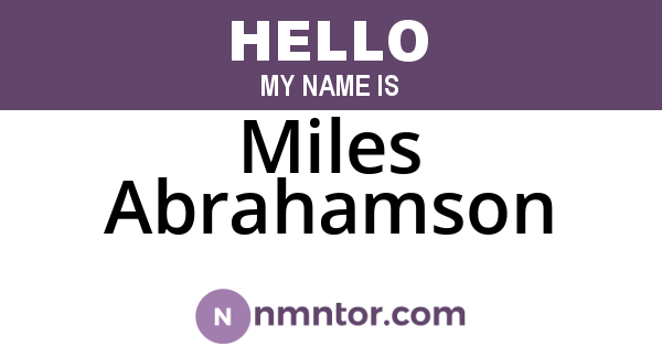 Miles Abrahamson