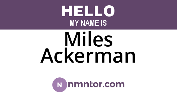 Miles Ackerman