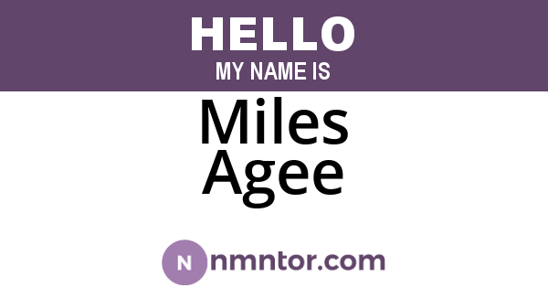 Miles Agee