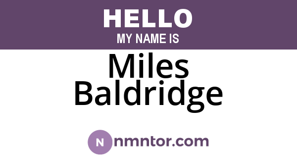 Miles Baldridge