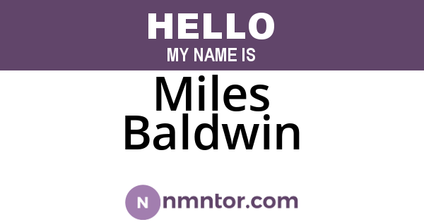 Miles Baldwin