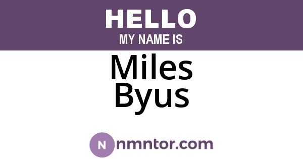 Miles Byus